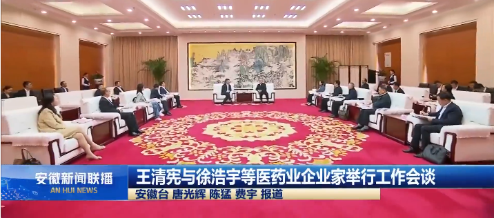 安徽省省长王清宪与徐浩宇等医药企业家举行工作会谈